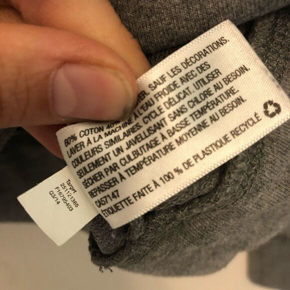 Tom's Aztec Gray crewneck long sleeve cropped pullover Sweatshirt -M - Picture 8 of 9